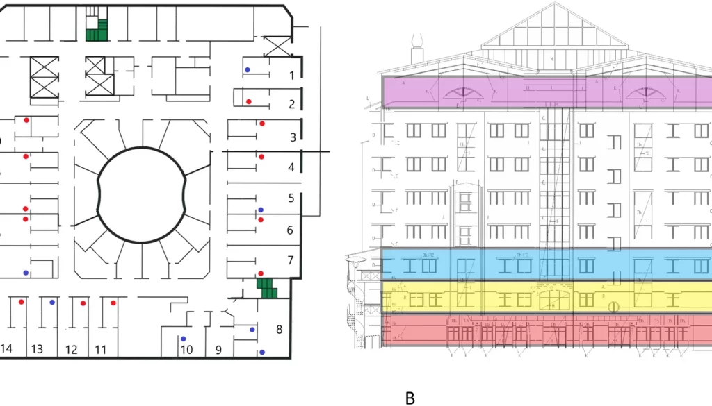 Long-distance airborne dispersal of SARS-CoV-2 in COVID-19 wards